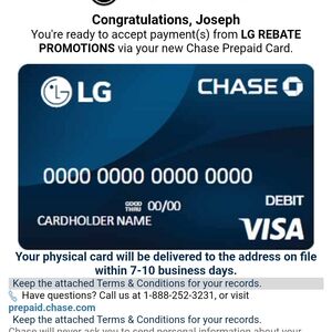 LG Chase Prepaid Card
